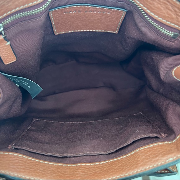 ♦️SOLD♦️MARC JACOBS Maverick Pebble Leather Flap w Suede Ties Saddle Shoulder - Picture 13 of 16
